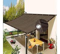 Square Sun Shade Sail 3.2 x 8m - UV Protection & Wind Blocker for Balcony Patio Garden - Shade Cloth with Grommets & Ropes Brown Color