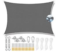 Square Sun Shade Sail 3.5x3.5m 95% UV Protection Dust & Wind Resistant Includes 4 Ropes Ideal for Outdoor Use Patio Garden Party Dark Gray