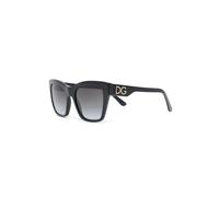 Dolce & Gabbana DG4384 501/8G Woman Sunglasses Acetate Black Grey Squared Normal Shaded