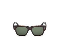 Square Sunglasses Green Lenses Dark Havana - male - Tom Ford - Sunglasses - Brown - ONE SIZE - Accessories ONE SIZE