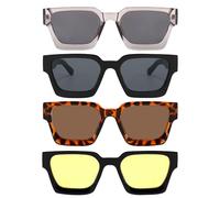 Square Sunglasses - Retro Uv Protection Glasses | Fashion Sun Glasses | Polarised Black Square Sunglasses - Ultimate Uv Protection, Trendy Fashion Shades for a Bold & Elegant Look