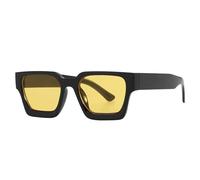 Square Sunglasses - Women's Sunglasses | Retro UV Protection Glass, Ergonomic UV 400 Square Frame Sunglass, Polarized Glasses For Vacation, Beach, Driving, Festival, Outdoors, Yellow, Refer to