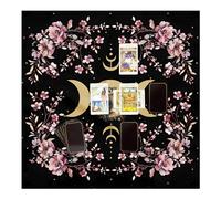 Square Table Cloth 75x75cm, Oracle Card Home Decor, Tarot-themed Table Cloth, Decorative Linens, Cloth with Square Table Covered Moon Mystical Tablecloth for Home Decor, Moon and Phase Print