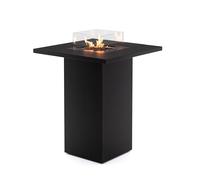 Square Table High Outdoor Gas Fire Table - 2-in-1 Fire Pit & Cocktail Table with Hidden Gas Cylinder and Protective Cover - Ideal for Patios