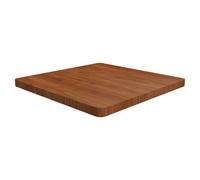 Square Table Top Solid Oak Dark Brown 70x70x4cm Untreated Rustic Finish forHome