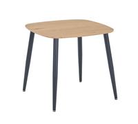 Square Table, White Sintered Stone Top With Black Tapered Legs - H73cm x W80cm x D80cm Core Products Light Brown 80cm x 80cm