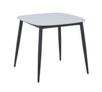 Square Table, White Sintered Stone Top With Black Tapered Legs - H73cm x W80cm x D80cm Core Products White 80cm x 80cm