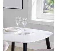 Square Table, White Sintered Stone Top With Black Tapered Legs - H73cm x W80cm x D80cm Core Products White One Size
