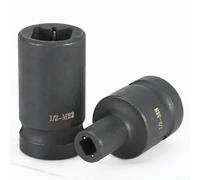 Square Tap Socket 1/2 Inch Drive Chromium Vanadium Steel for M6-M24 Rethreading Taps Compatible with Ratchet Wrench and Electric Wrench Black Finish for Restricted Access