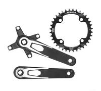 Square Taper Crankset 170mm with 104BCD Chainring 32T 34T 36T 38T Aluminum Alloy Bike Crankset Featuring Narrow Wide Tooth for Chain Security (Crank 34T)
