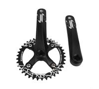 Square Taper Crankset With Chainring, 170Mm Length | 104Bcd Narrow Wide Tooth, For 8 9 10 11 Speed Single for Mountain Road Bike, Aluminum Alloy, Black, 32T 34T 36T 38T Options