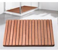 Square Teak Wood Bath Mat, Non-slip Shower Mat, Large Wooden Bathtub Mat For Bathroom, Pool, Sauna, Indoor & Outdoor Use 26x40in(66x102cm)