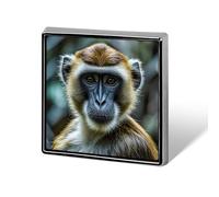 Square The Silent Monkey Brooch Classic Mini Pin 0.7 Inch Aluminum Alloy Lapel Pin Personalized Button Badge for Backpack Hat Suit Jacket Clothing Decoration