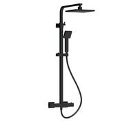 Square Thermostatic Shower Kit with Fixed Head & Adjustable Handset