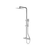 Square Thermostatic Shower Kit with Fixed Head Adjustable Handset Balterley Silver One Size