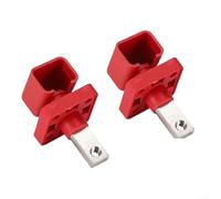 Square Through Wall Terminal Block 80 Amp Heavy Duty Copper Bus Bar For Solar Power Bank Connection With Dust Proof Black(Red)