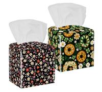 Square Tissue Box Holder, St. Patrick's Four Leaf Clover 2 Piece Waterproof Tissue Box Cover, Modern Napkin Holder for Bedroom, Bathroom, Dresser, Night Stand, Office, Desktop