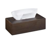 Square tissue box Removable Base Dark Brown Bamboo Tissue Dispenser Rectangular