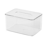 Square Tissue Dispenser Box, Clear Acrylic Square Facial Tissue Box Holder Multi Functional Rectangle Decorative Space Saving Transparent Napkin Storage Dispenser for Dryer