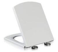 Square Toilet Seat, Soft Close Toilet Lid with Top Fix 360° Adjustable Hinges, Quick Release for Easy Clean, White Quiet No Slamming Toilet Seats,03A