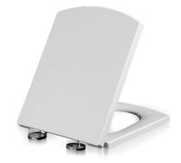Square Toilet Seat, Soft Close Toilet Seat, Square Plastic with Quick Release Hinges, Length Adjustable, Easy to Clean Bathroom Lid, Lid