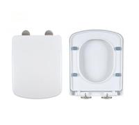 Square Toilet Seat Soft Close, Toilet Seats White with Quick Release for Easy Cleaning, Top Fixing Adjustable Hinges Toilet Lid Cover Rectangular Toilet Seats,355 * 435mm,360 * 420mm