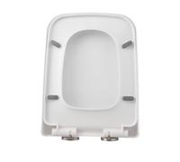 Square Toilet Seat Soft Close, White Toilet Seats Quick Release Top Fix Adjustable Hinges, Easy Installation, Slow Close Toilet Seats Rectangle,04a