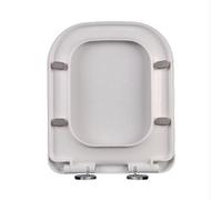 Square Toilet Seat Soft Close, White Toilet Seats Quick Release Top Fix Adjustable Hinges, Easy Installation, Slow Close Toilet Seats Rectangle,04b