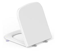 Square Toilet Seat Soft Close, YEAUPE PRO White Quick Release Urea-Formaldehyde Universal Fit Loo Seats,Easy to Clean,Adjustable Hinges for Most Standard Bathroom Bowl Seat(42.2 x 36.2 x 4.4 cm)