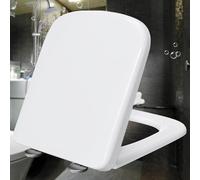 Square Toilet Seats Soft Close White Quick Release Loo Seat White Top Fixing Square Loo Seat Bathroom Toilet Lid Top Fixing Adjustable Hinges,white-34 * 45cm