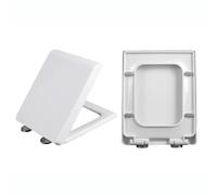 Square Toliet Seat Slow Close Toilet Seats with Quick Release Adjustable Hinges for Easy Clean, White,06C