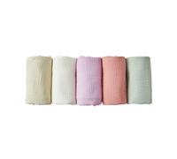 Square Towel Small Washcloth, 5Pcs Soft Absorbent Burp Cloth Teething Bib for Newborns Gentle Face Wash Burping