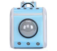 Square Transparent Space Cover Pet Backpack Breathable Transparent Bag Portable Bag Suitable for Dogs and Cats To Travel (Blue)