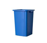Square Trash Bin 60L Commercial & Home Use Open Top Sanitary Waste Container Blue Garbage Can for Office Kitchen & Outdoor - & Easy to Clean