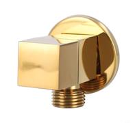 Square Triangle Angle Valve with Male Thread, Wall Mounted Bathroom Tap for Bidet Toilet Washbasin, Copper Quarter Turn Valve, 15mm G 1/2 Inlet Compatibl(Gold)