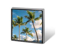 Square Tropical Palm Tree Brooch Classic Mini Pin 0.7 Inch Aluminum Alloy Lapel Pin Personalized Button Badge for Backpack Hat Suit Jacket Clothing Decoration