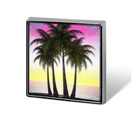 Square Tropical Palm Tree Brooch Classic Mini Pin 0.7 Inch Aluminum Alloy Lapel Pin Personalized Button Badge for Backpack Hat Suit Jacket Clothing Decoration