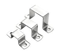 Square tube clamp, 304 Stainless Steel U-Shaped Hose Clamp Silver Multiple Sizes