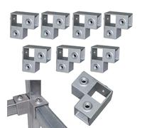 Square Tubing Connector Square Tube Clamp Connector SiegYma 3 Way 90 Degree 8 Pcs L Square Tube Fittings Aluminum Alloy Square Chain Fence Rails Pipe Clamps for Square Pipe Connection