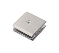 Square U Clamp Glass Holder Brass Clamp for 8 12 mm Tempered Glass, Secure and Elegant Solution for Bathrooms (Brushed)
