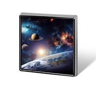 Square Universe Galaxy Outer Space Brooch Classic Mini Pin 0.7 Inch Aluminum Alloy Lapel Pin Personalized Button Badge for Backpack Hat Suit Jacket Clothing Decoration
