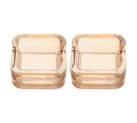 Square Use 2pcs Glass Cigarettes Ashtray for Cigars and Home Car