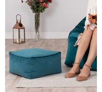 Square Velvet Bean Bag Footstool Pouffe Stool Seat Living Room Beanbag Foot Rest