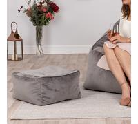 Square Velvet Bean Bag Footstool Pouffe Stool Seat Living Room Beanbag Foot Rest