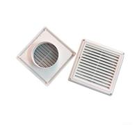 Square Ventilation Duct for HVAC Systems Exhaust and Return Air Slanted Louvre Design Rain Protection Mesh Filter Residential Commercial Building Use(100)