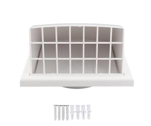 Square Ventilation Fan Cover | 100mm Inclined Blocks Rain & Vermin | PVC Plastic Wall Duct Vent for Bathroom/Kitchen | Sturdy Age - Proof Extends Life