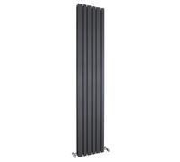 Square Vertical Double Panel Radiator - 1800mm x 354mm - 3878 BTU - Anthracite