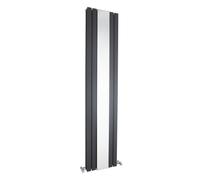 Vertical Double Panel Radiator Mirror 3344 BTU Anthracite 1800x 354mm Balterley Grey One Size