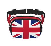 Square Waist Bag - Unique British Flag Print, Large Capacity, Adjustable, for Travel and Outdoor Sport