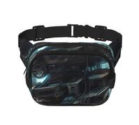 Square Waist Bag - Unique Future Robot Print, Large Capacity, Adjustable, for Travel and Outdoor Sport
